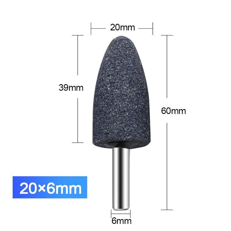 極光商城-棕剛玉帶柄砂輪磨頭橢圓圓柱磨頭金屬打磨電磨機拋光除鏽打磨頭-細節圖3