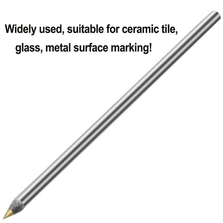 極光商城-銀色劃針刻線針建築劃線工具硬質圓鋼常用單頭筆式瓷磚合金頭劃筆-細節圖2