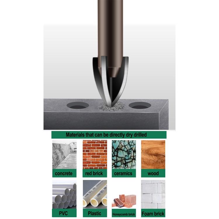 極光商城-六角十字瓷磚鑽頭玻璃陶瓷混凝土水泥牆開孔器合金三角鑽頭-細節圖6