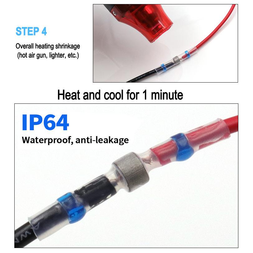 極光商城-熱縮端子焊錫環中間管焊錫端子熱縮管防水接線端子50PCS組合套裝-細節圖4