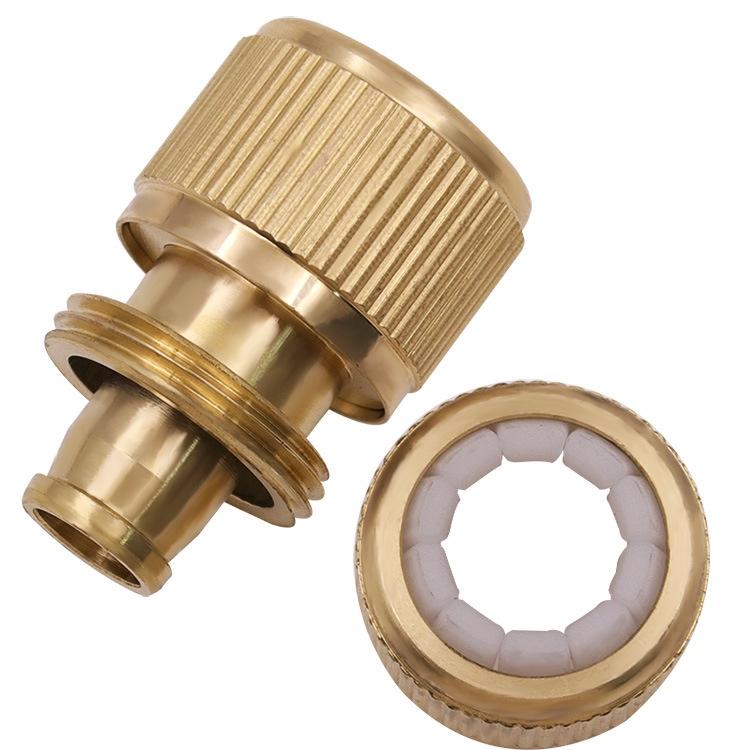 極光商城-水槍適配快接頭園林工具接頭鋁鍍銅4分通水快接頭水槍水管連接頭-細節圖7