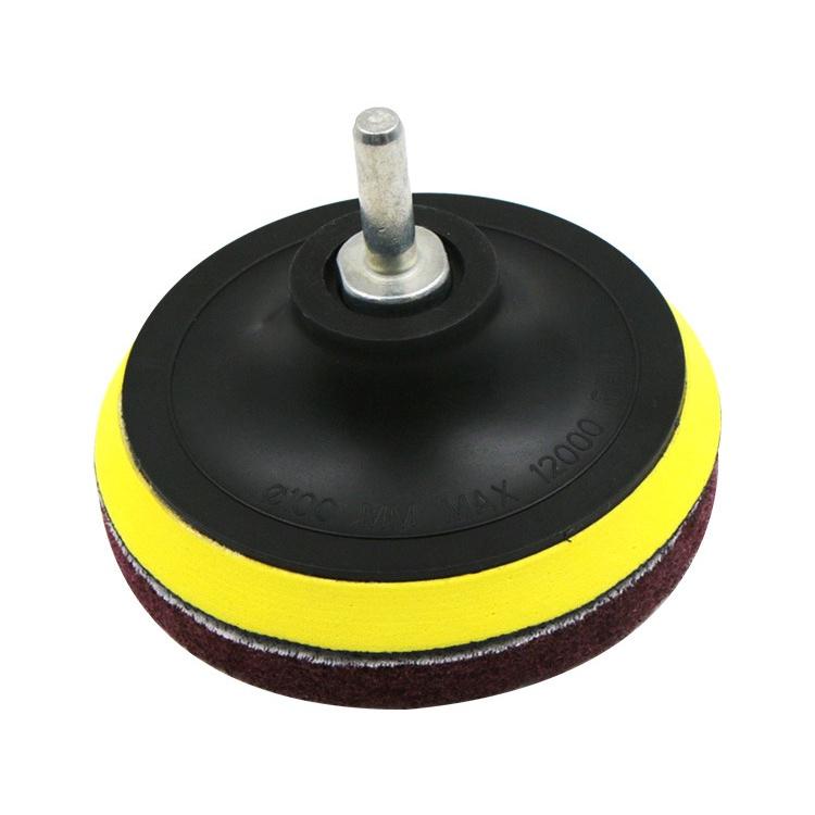 極光商城-3寸電鑽自粘盤輪拋光打磨片加厚圓形纖維100MM軸紅綠各三個百潔布-細節圖2