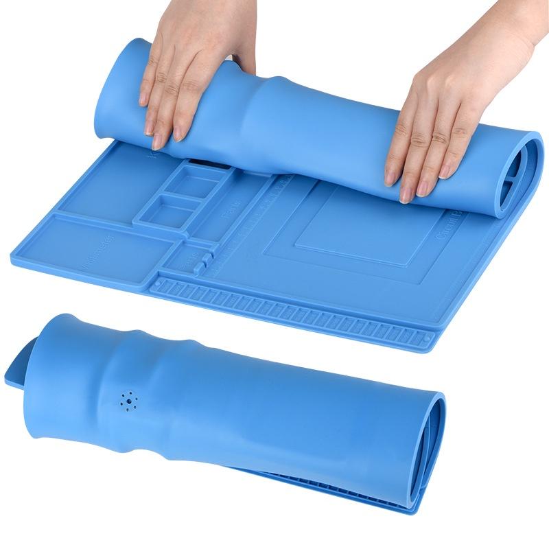 極光商城-手機電腦維修台工作墊耐高溫大矽膠墊隔熱墊風槍烙鐵大焊接桌墊-細節圖2