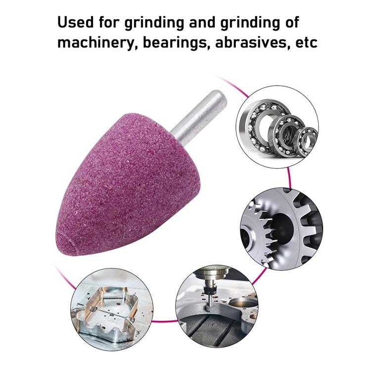 極光商城-紅剛玉磨頭6mm柄徑圓錐形砂輪磨頭金屬打磨電磨機拋光除鏽-細節圖3