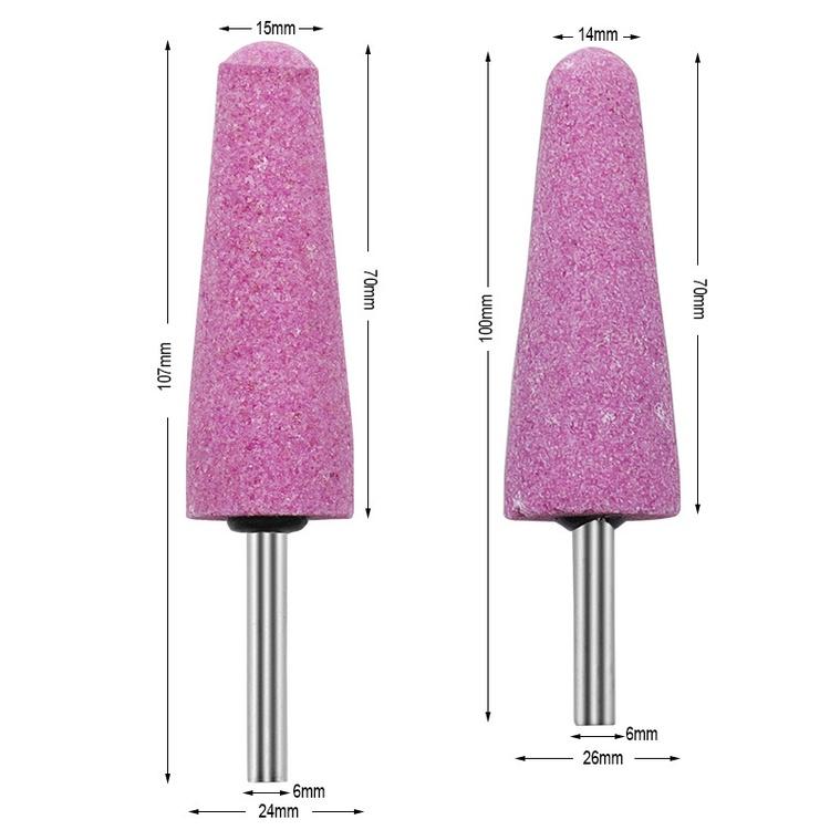 極光商城-紅剛玉磨頭6mm柄徑圓錐形砂輪磨頭金屬打磨電磨機拋光除鏽-細節圖5
