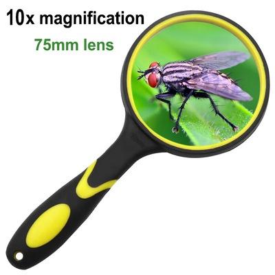 極光商城-老花兒童閱讀看報手持式放大鏡帶孔可懸掛彩色橡膠手柄10倍放大鏡-細節圖4