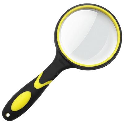 極光商城-老花兒童閱讀看報手持式放大鏡帶孔可懸掛彩色橡膠手柄10倍放大鏡-細節圖9