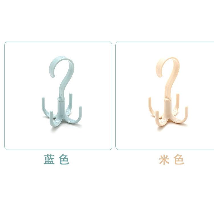 極光商城-旋轉四爪掛鉤塑料多功能創意免打孔領帶衣帽鉤衣櫃整理收納涼鞋架-細節圖2