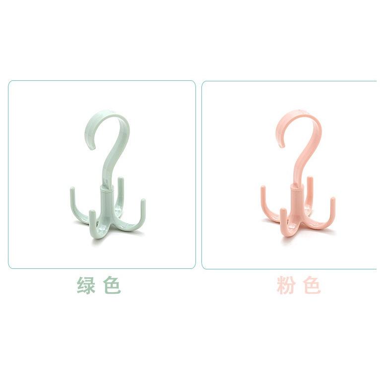 極光商城-旋轉四爪掛鉤塑料多功能創意免打孔領帶衣帽鉤衣櫃整理收納涼鞋架-細節圖3