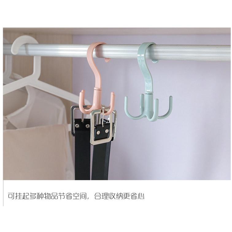 極光商城-旋轉四爪掛鉤塑料多功能創意免打孔領帶衣帽鉤衣櫃整理收納涼鞋架-細節圖6