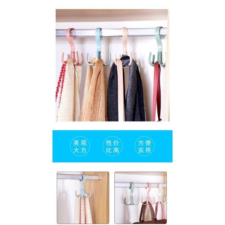 極光商城-旋轉四爪掛鉤塑料多功能創意免打孔領帶衣帽鉤衣櫃整理收納涼鞋架-細節圖8