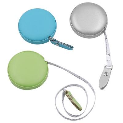 極光商城-便攜皮革圓形捲尺馬卡龍色迷你小捲尺量三圍腰胸圍軟尺子服裝皮尺-細節圖7