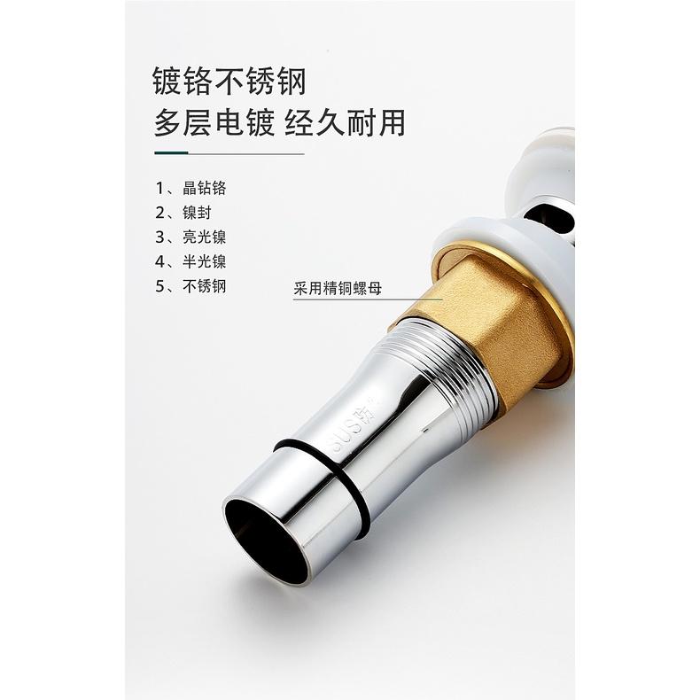 極光商城-洗臉盆下水器不銹鋼電鍍防爆彈跳式翻板下水加重加厚台盆面盆-細節圖3