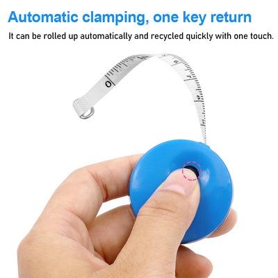 極光商城-糖果色圓形捲尺帶鑰匙扣三圍量衣皮捲尺1.5m禮品收縮拉尺卡通軟尺-細節圖3