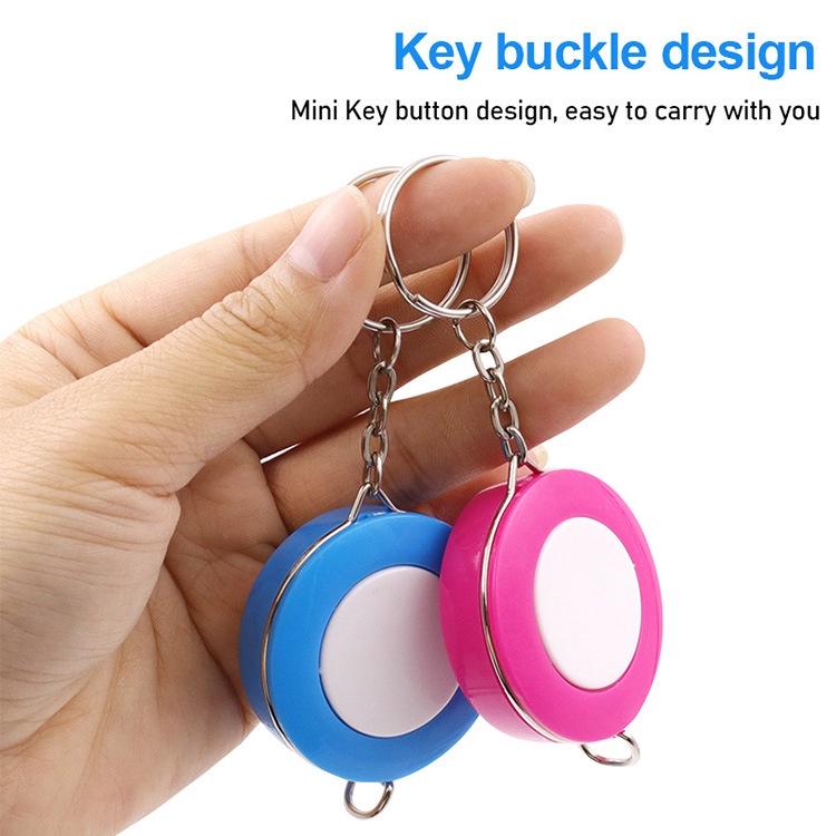 極光商城-糖果色圓形捲尺帶鑰匙扣三圍量衣皮捲尺1.5m禮品收縮拉尺卡通軟尺-細節圖7