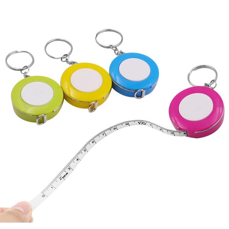 極光商城-糖果色圓形捲尺帶鑰匙扣三圍量衣皮捲尺1.5m禮品收縮拉尺卡通軟尺-細節圖8