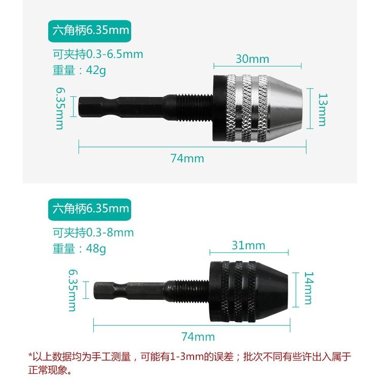 極光商城-電磨機 電磨夾頭配件 三爪自定心麻花鑽頭 小電磨夾心 六角夾頭-細節圖4