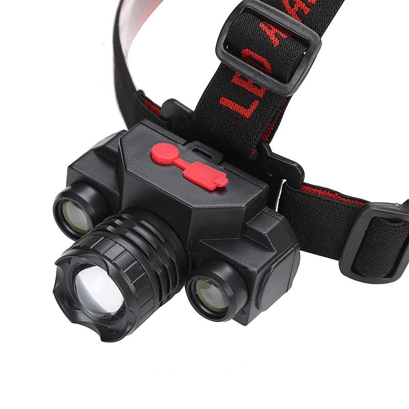 極光商城-伸縮LED強光COB頭燈18650充電頭戴式電筒USB接口戶外露營燈-細節圖7