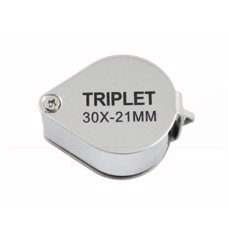 極光商城-30倍折疊全金屬珠寶古董寶石鑑賞口袋式放大鏡禮盒包裝30x21銀色-細節圖3