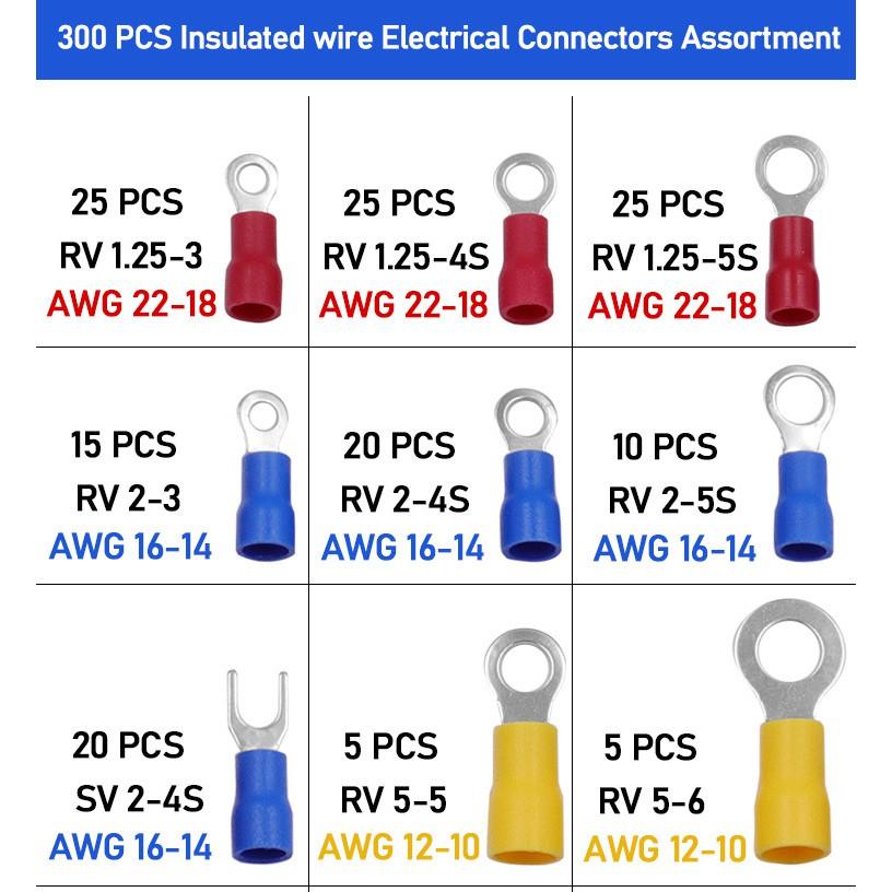 極光商城-盒裝冷壓接線端子300pcs組合端子電纜高頻連接端子-細節圖3