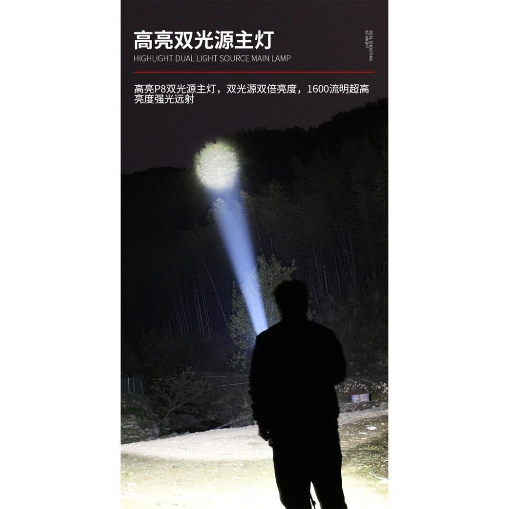 極光商城-led手電筒超長續航充電強光遠射戶外家用超亮多功能帶磁鐵-細節圖7