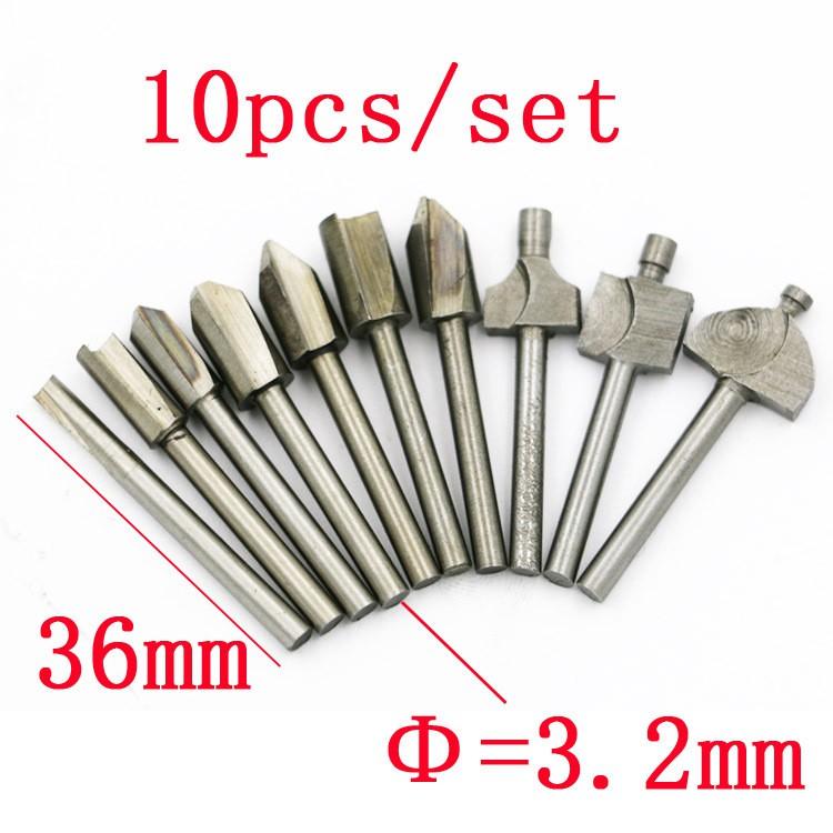 極光商城-高速鋼10件套木工電動修邊機用打磨刀雕刻機花樣刀銑槽刀-細節圖2