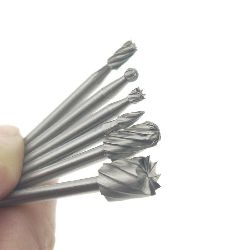 極光商城-6件組10件組20件組高速鋼旋轉銼木工手工製作DIY根雕電磨打磨頭雕刻銑刀-細節圖6