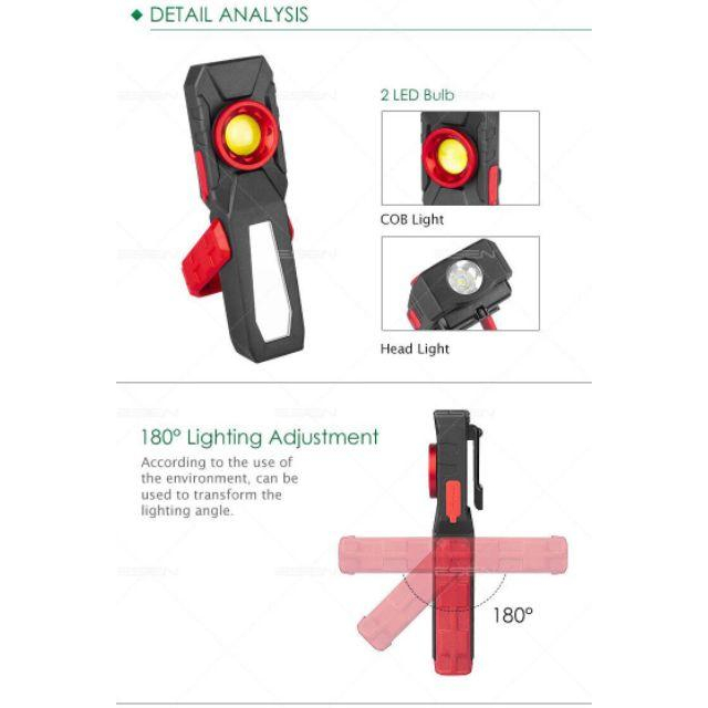 極光商城-多功能帶磁鐵支架工作燈充電車載應急燈戶外汽修LED手電筒強光戶外USB-細節圖7