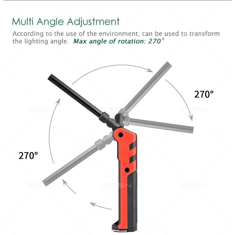 極光商城-＂加強磁鐵版＂可更換電池USB充電可折疊LED強光工作燈應急手電筒汽車檢修燈-細節圖2