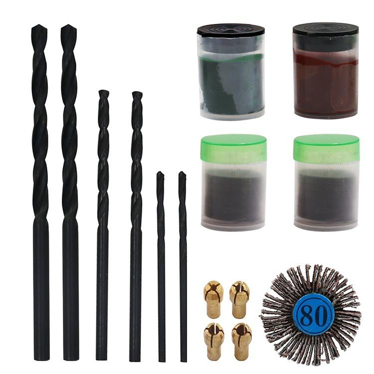 極光商城-140電磨附件套裝打磨頭樹脂切割片砂紙圈毛刷雕刻銑刀拋-細節圖4