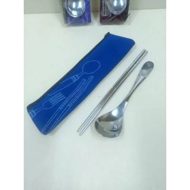 【台灣出貨】不鏽鋼環保餐具組 不鏽鋼餐具組 餐具組 環保餐具 環保餐具組 筷子 湯匙 叉子 餐具 三件套 304不鏽鋼-細節圖2