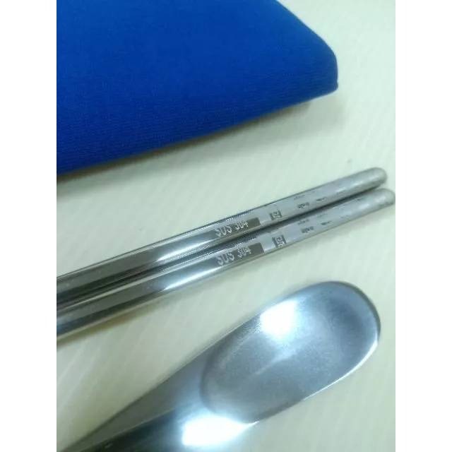 【台灣出貨】不鏽鋼環保餐具組 不鏽鋼餐具組 餐具組 環保餐具 環保餐具組 筷子 湯匙 叉子 餐具 三件套 304不鏽鋼-細節圖3