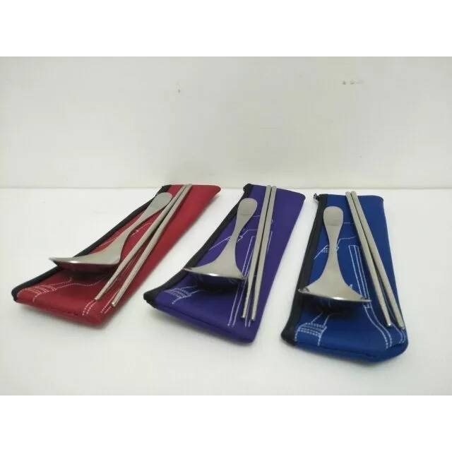 【台灣出貨】不鏽鋼環保餐具組 不鏽鋼餐具組 餐具組 環保餐具 環保餐具組 筷子 湯匙 叉子 餐具 三件套 304不鏽鋼-細節圖4