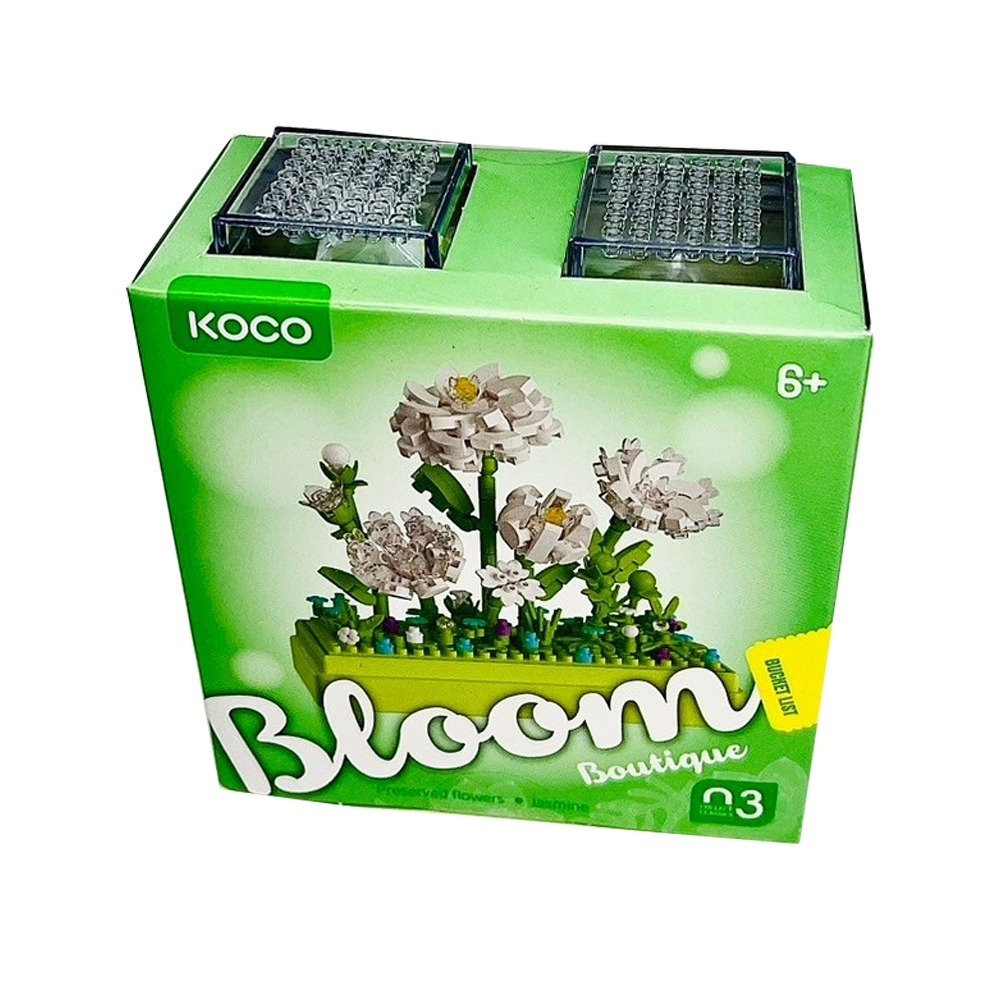 KOCO透明盒裝積木花盆栽(茉莉花)-細節圖3