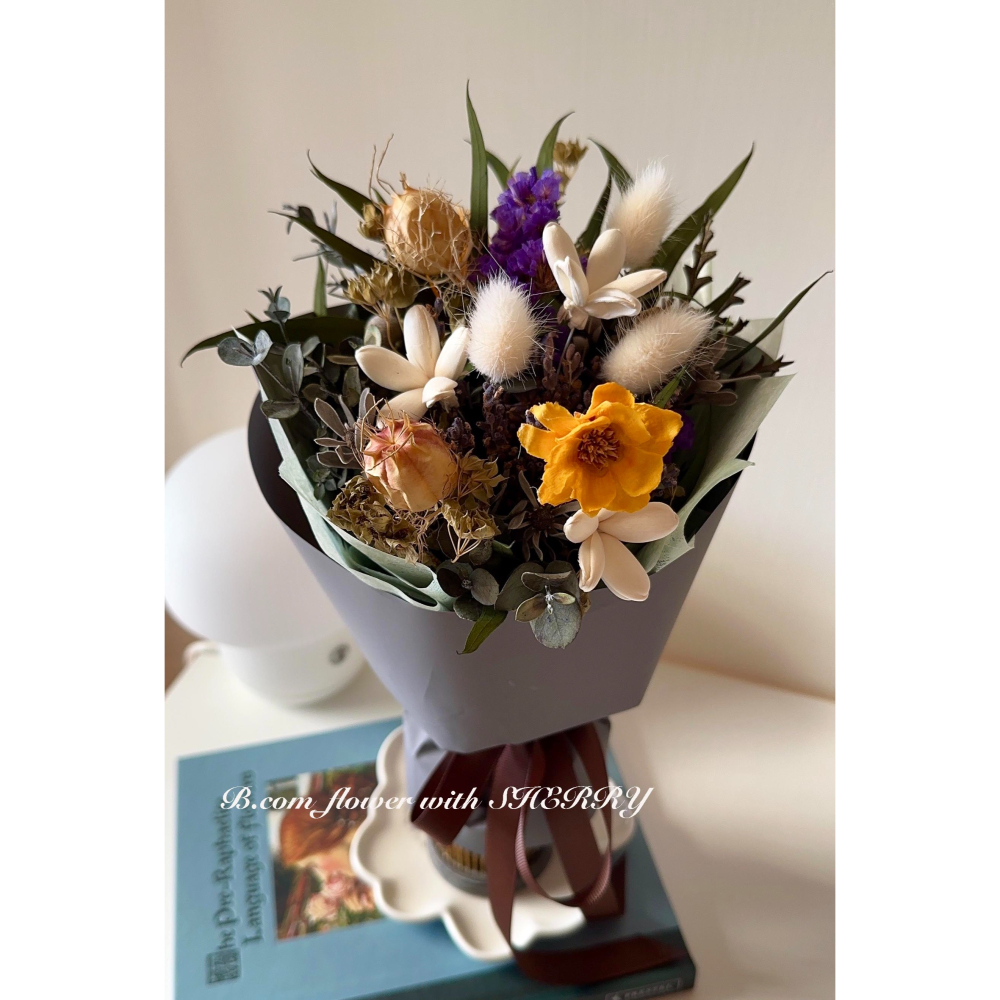 不凋花/乾燥花-秋天草花系小花束-細節圖2