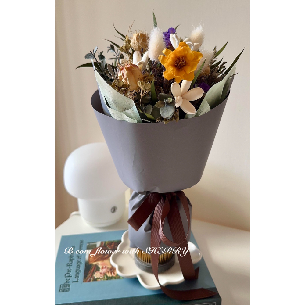 不凋花/乾燥花-秋天草花系小花束-細節圖3