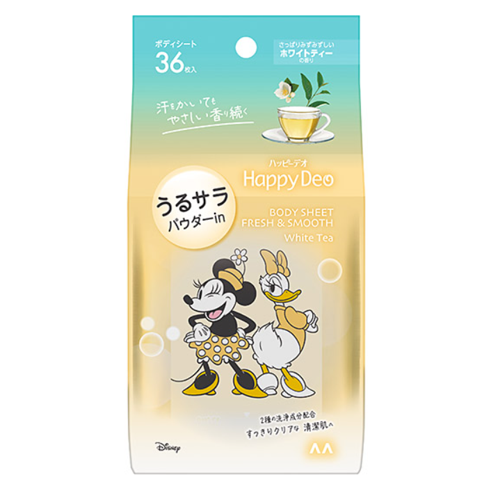 REESE JAPAN日本製新包裝Mandom Happy Deo 迪士尼 -3 ℃身體濕紙巾 36枚入-細節圖2