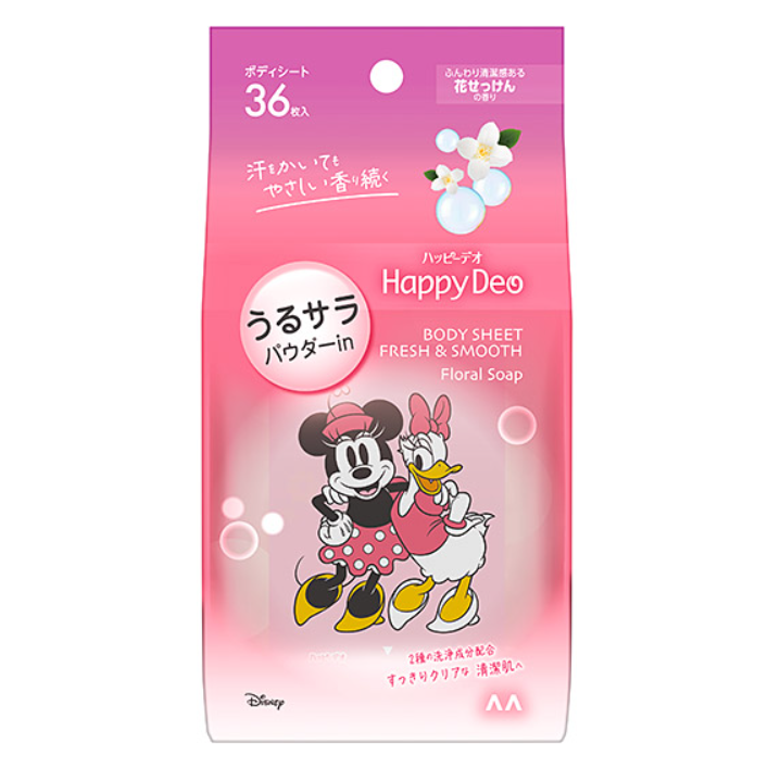 REESE JAPAN日本製新包裝Mandom Happy Deo 迪士尼 -3 ℃身體濕紙巾 36枚入-細節圖3