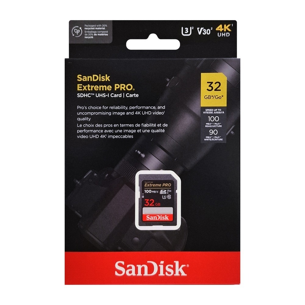 SanDisk Extreme PRO 32G 64G 專業攝影 相機記憶卡 V30 UHS-I U3 SD卡-細節圖3