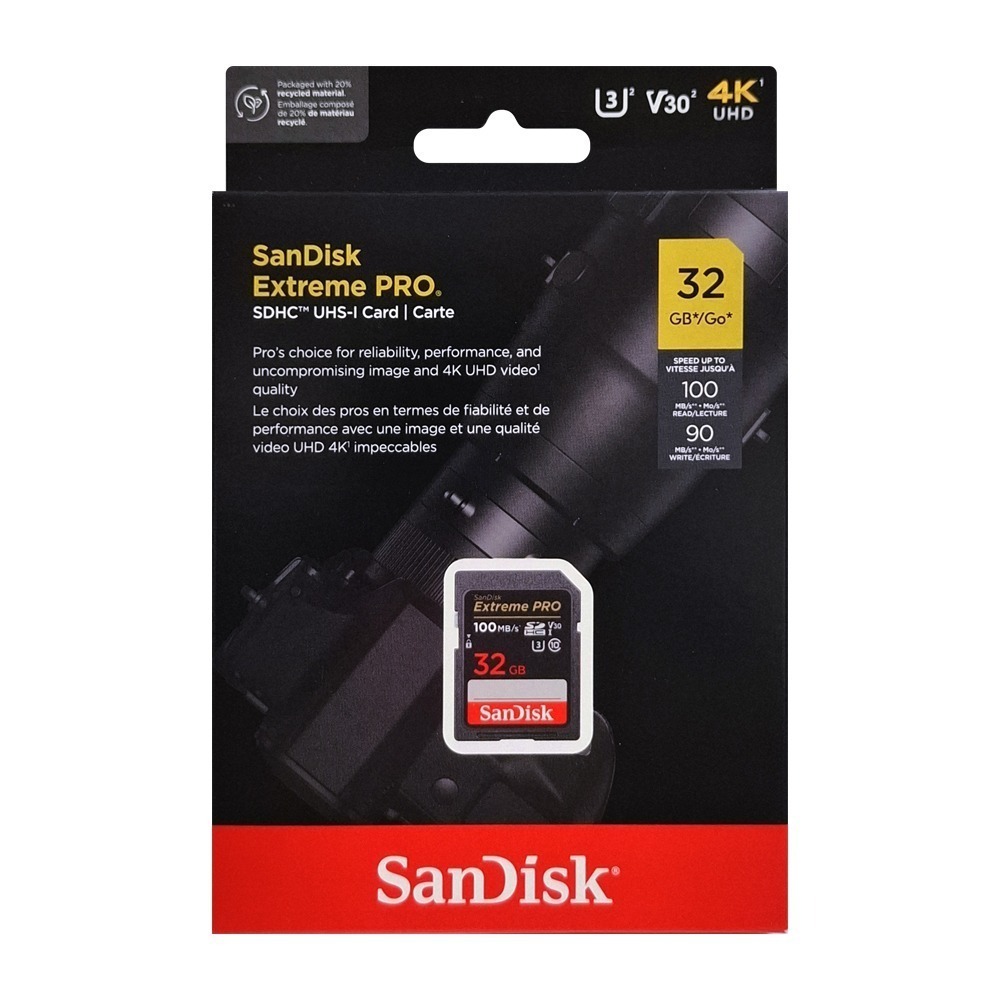 SanDisk Extreme PRO 32G 64G 專業攝影 相機記憶卡 V30 UHS-I U3 SD卡-細節圖3
