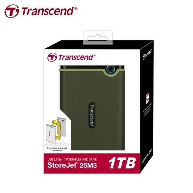 創見 Transcend 1TB 2TB StoreJet 25M3 USB 3.1 軍規抗震  2.5吋 行動硬碟-細節圖4