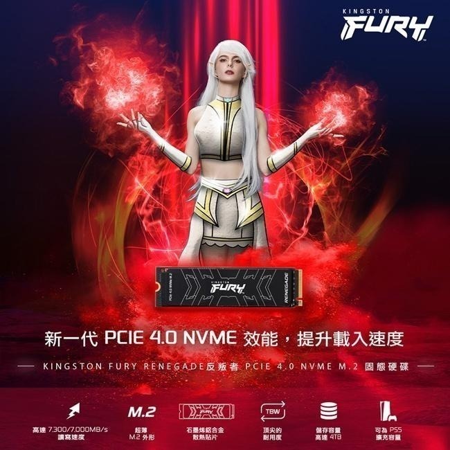 Kingston 金士頓 FURY Renegade 2TB 4TB PCIe4.0 NVMe M.2 SSD 固態硬碟-細節圖6