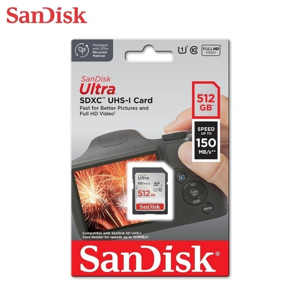 SanDisk 新升級 Ultra 512G SD Class10 UHS-I 讀寫速度高達 150MB 相機記憶卡-細節圖3