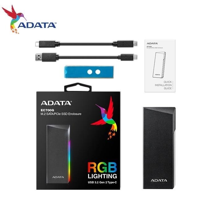 ADATA 威剛 EC700G M.2 PCIe SATA SSD 固態硬碟 外接盒 USB3.2 Gen2 高速傳輸-細節圖6