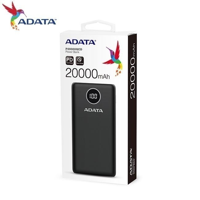 ADATA 威剛 P20000QCD 數位顯示電量 20000mAh 18W PD QC3.0 快充 行動電源-細節圖2