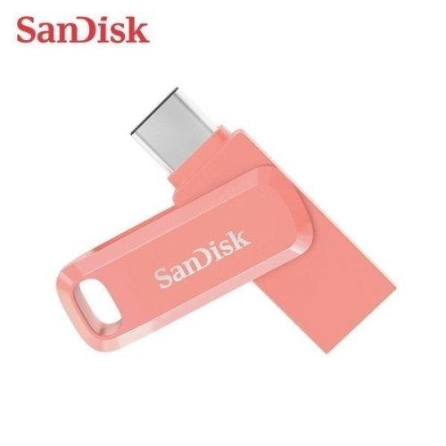 SanDisk Ultra GO 64G 128G 256G Type-C 雙用隨身碟 手機平板適用 OTG 蜜桃橘