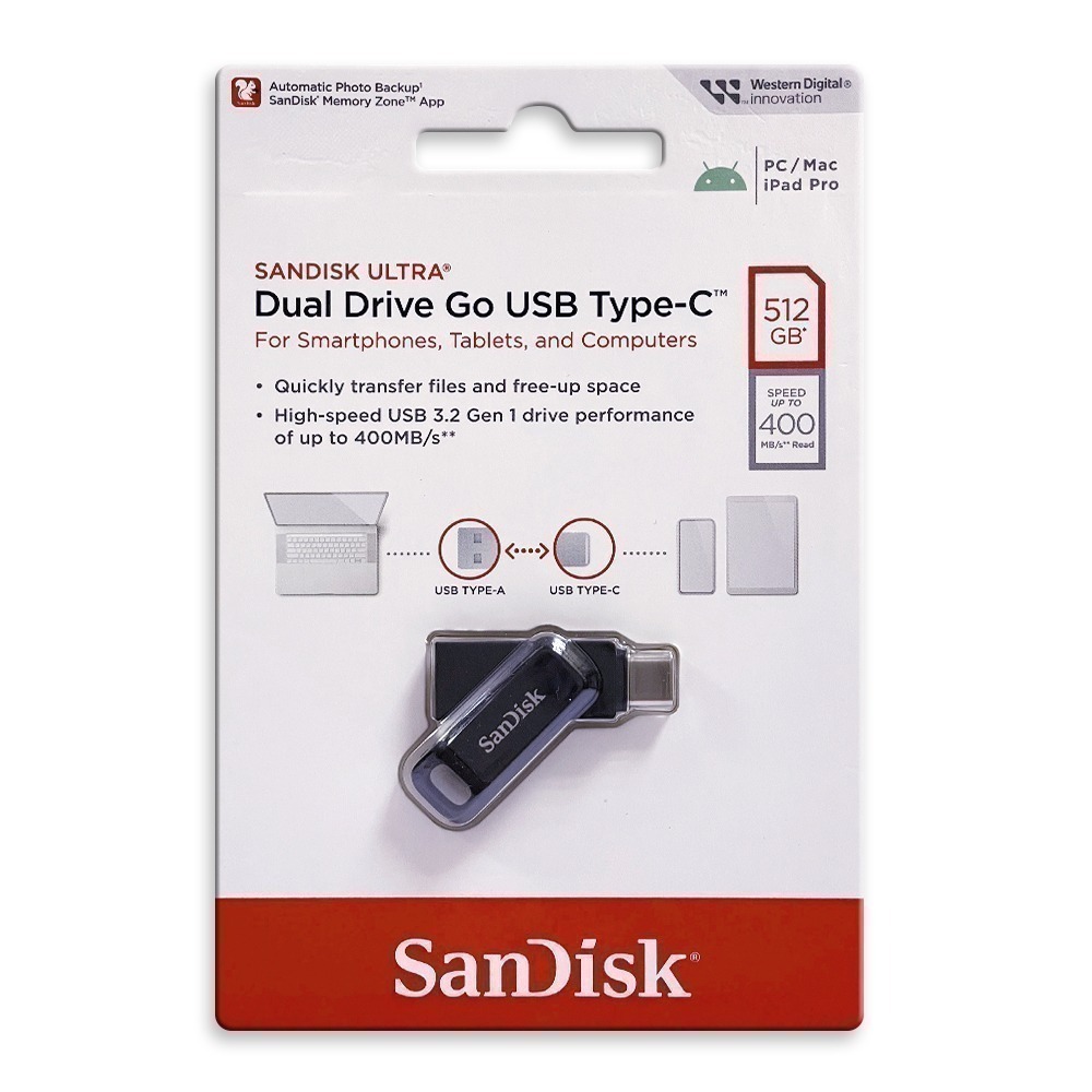 SanDisk Ultra GO 512G 1TB TYPE-C OTG 雙接頭 隨身碟 高速400MB/s 多色可選-細節圖4