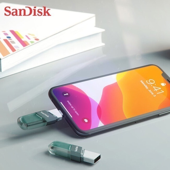 SanDisk iXpand 64G 128G 256G OTG 翻轉 隨身碟 iPhone 適用 鐵灰/湖水綠-細節圖4