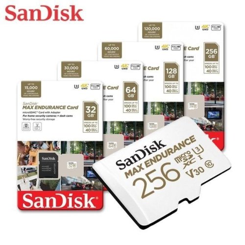 SanDisk 32G 64G 128G 256G MAX ENDURANCE 監控設備 高耐用 記憶卡 U3 V30