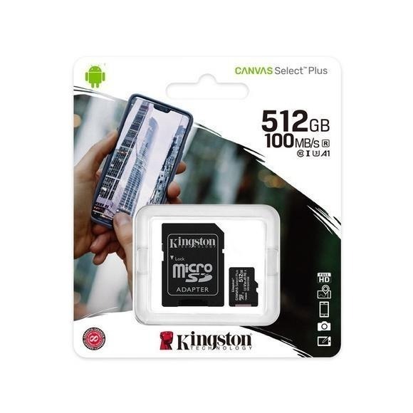 金士頓 512G CANVAS Select Plus microSD 100MB/s 記憶卡 TF 小卡